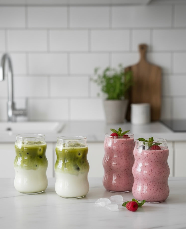 4x Bubbel glas-500ml