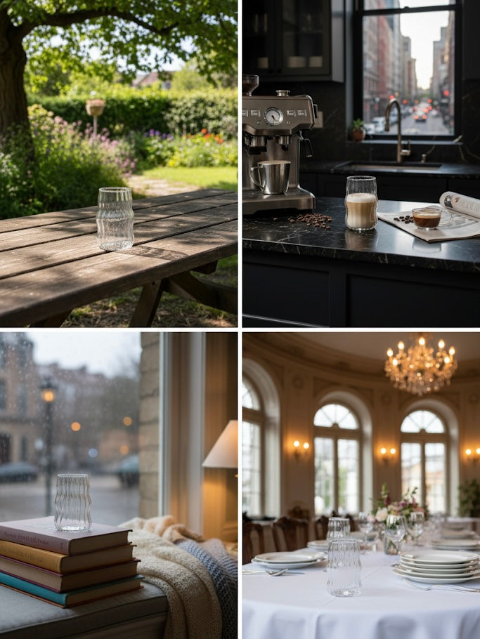 4x Rimpel Drinkglazen- 500ml